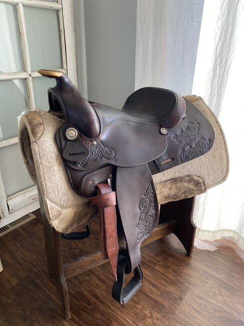 15” Circle Y Park & Trail Western Saddle w/ Leather Tooling!, Circle Y Park and Trail, Kara, Western Saddle, Foley, Image 17