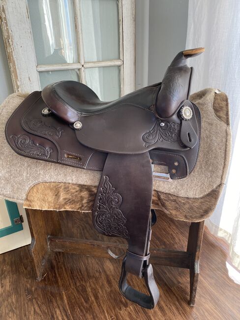 15” Circle Y Park & Trail Western Saddle w/ Leather Tooling!, Circle Y Park and Trail, Kara, Western Saddle, Foley, Image 5