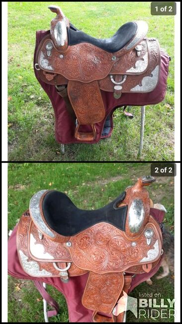 16" Circle Y Show Saddle, Circle Y Equitation , Dawn Flowers, Western Saddle, Bellefontaine, Image 3