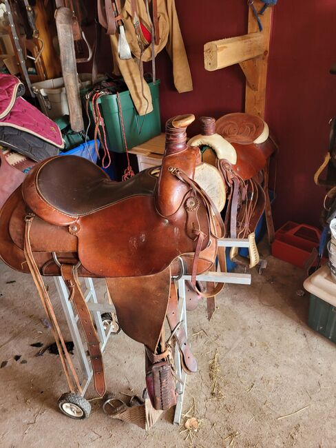 16 in gel seat Colorado roping saddle, Colorado  Comfort Gel seat roper, Dani, Siodło westernowe , Merritt