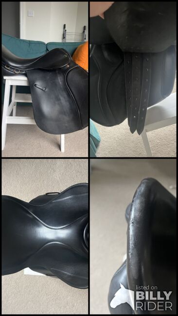 17.5” black Ideal Saddle, Ideal, Izzy, All Purpose Saddle, Amesbury, Image 9