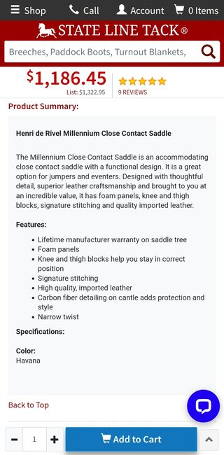 18.5" HDR Millennium Close Contact Saddle, Henri De Rivel Millennium Close Contact, Amanda Harrison, Dla koni, Newark, Image 9