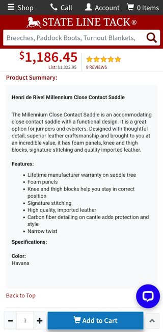 18.5" HDR Millennium Close Contact Saddle, Henri De Rivel Millennium Close Contact, Amanda Harrison, For Horses, Newark, Image 9