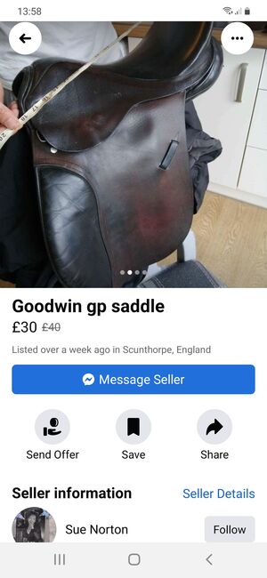 18 Inch Brown GP/Jumping Saddle old but good condition, Jenny  Hicks, Other Saddle, Liversedge, Image 10