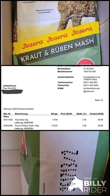 2 x Kraut und Rüben Mash NEU OVP 30% Rabatt, Josera Mash - Kraut und Rüben, Nina, Pasza i suplementy dla koni, Ludwigsfelde, Image 4