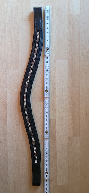 2 x Leder-Stirnband, Stirnriemen mit Glitzersteinen für Pferde, 42 cm, schwarz; 4 Horse, 4 Horse, Andrea Schürmann, Nosebands, Lichtenau, Image 3