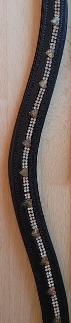 2 x Leder-Stirnband, Stirnriemen mit Glitzersteinen für Pferde, 42 cm, schwarz; 4 Horse, 4 Horse, Andrea Schürmann, Nosebands, Lichtenau, Image 4