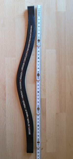2 x Leder-Stirnband, Stirnriemen mit Glitzersteinen für Pferde, 42 cm, schwarz; 4 Horse, 4 Horse, Andrea Schürmann, Reithalfter, Lichtenau, Abbildung 3