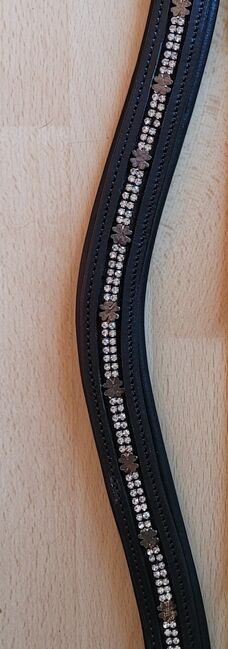 2 x Leder-Stirnband, Stirnriemen mit Glitzersteinen für Pferde, 42 cm, schwarz; 4 Horse, 4 Horse, Andrea Schürmann, Reithalfter, Lichtenau, Abbildung 5