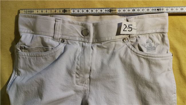 25 EQUILIBRE WEISSE REITHOSE mit  Strassnieten GR. 34 Bund 32 cm, EQUILIBRE Turnierreithose, Martina Benzinger, Breeches & Jodhpurs, Thüringen - Rudolstadt, Image 4