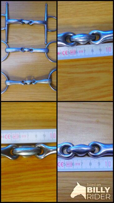 3 X Doppelgebrochene Gebisse für große Pferde, PJ, Horse Bits, Ochsenausen, Image 5