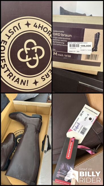 4Riders Leder Reitstiefel Gr. 38 Braun, 4Riders  Oxford , Tini, Reitstiefel, Pilsting, Abbildung 7