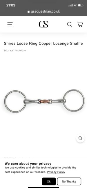 5.5” loose ring double jointed snaffle, Candy Mercer, Gebisse, Gillingham