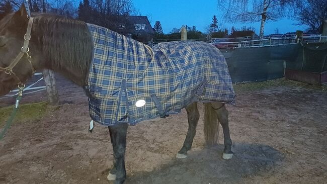 600D eQuiTack Regendecke Highneck 155 blau kariert mit Polar Fleece 3000mm, EquiTack 600D Highneck Regendecke mit Polar Fleece, Reitartikelbörse (Reitartikelbörse - Onlineshop für Wanderreiter), Horse Blankets, Sheets & Coolers, Grevenbroich