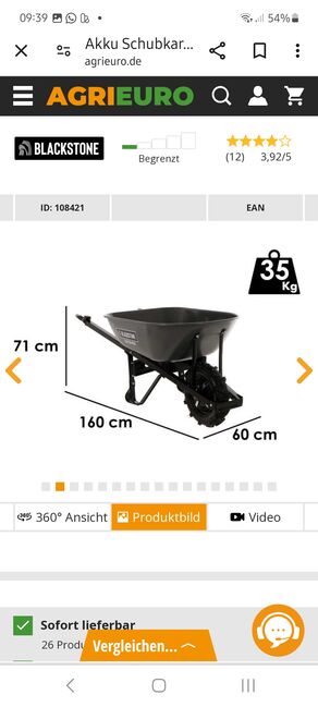 Akku Schubkarre Blackstone Elektrisch groß mit Ladegerät, Akku Schubkarre, Melanie, Travel Equipment, Selb, Image 4