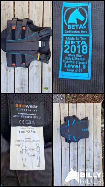 Airowear Beta Protektorenweste Level 3 Kinder, Airowear Level 3 Rückenprotektor outlyne junior Gr. Y3, Andreas, Safety Vests & Back Protectors, Ulm, Image 5