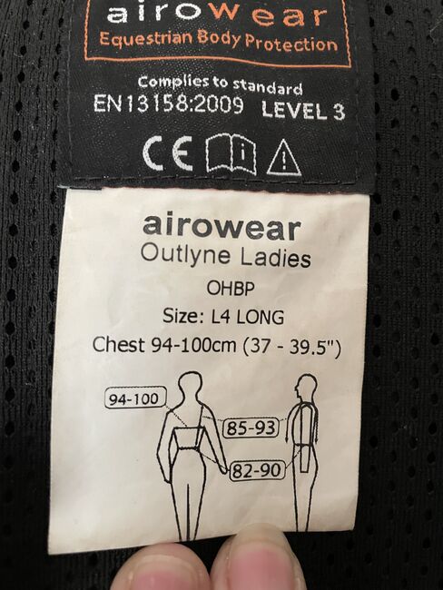 Airowear body protector., Airowear Outlyne , Paula Griffiths, Safety Vests & Back Protectors, Cirencester , Image 3