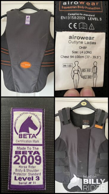 Airowear body protector., Airowear Outlyne , Paula Griffiths, Safety Vests & Back Protectors, Cirencester , Image 5
