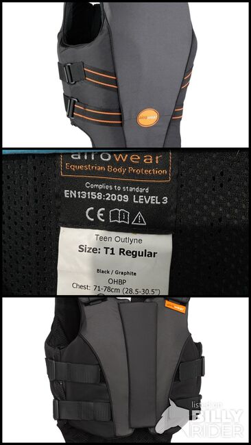AIROWEAR: Child/Teen Outlyne T1 Equestrian Body Protector, Airowear Outlyne T1, Lisa Kingsnorth, Safety Vests & Back Protectors, Bexhill on Sea, Image 4