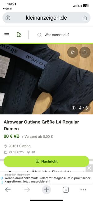 Airowear Outlyne Größe L4 Regular Damen, Airowear  Outlyne , Christine , Safety Vests & Back Protectors, Sinzing , Image 4
