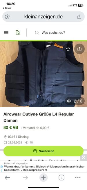 Airowear Outlyne Größe L4 Regular Damen, Airowear  Outlyne , Christine , Safety Vests & Back Protectors, Sinzing , Image 5