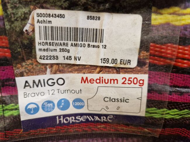 Amigo Bravo 12 Turnout 250g 145 cm mit Halsteil  Winterdecke, Amigo Bravo 12 Turnout, Frederieke, Horse Blankets, Sheets & Coolers, Stuhr, Image 2