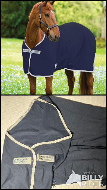 AMIGO Horseware Jersey Cooler navy/silver 165cm, AMIGO Horseware Jersey Cooler, Anna, Horse Blankets, Sheets & Coolers, Loßburg, Image 3