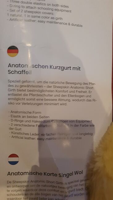 Anatomischer Kurzgurt, KENTUCKY Anatomischer Kurzgurt mit 2 Lammfellen, Marion Werner , Girths & Cinches, Seeburg, Image 2