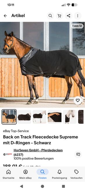 Back on track abschwitzdecke supreme 155 cm wie neu, Back on track , S. B, Pferdedecken, Dorsten