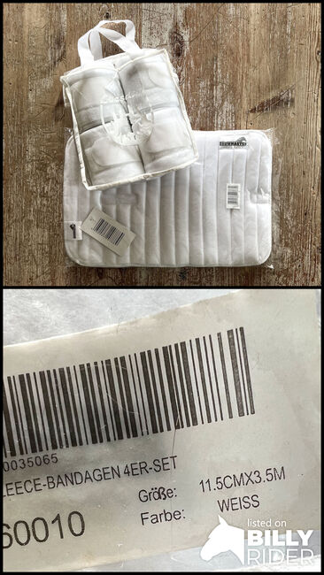 Bandagen Set + Bandagierunterlagen weiß Gr.WB *NEU*, Kathy, Horse Bandages & Wraps, Würselen, Image 3