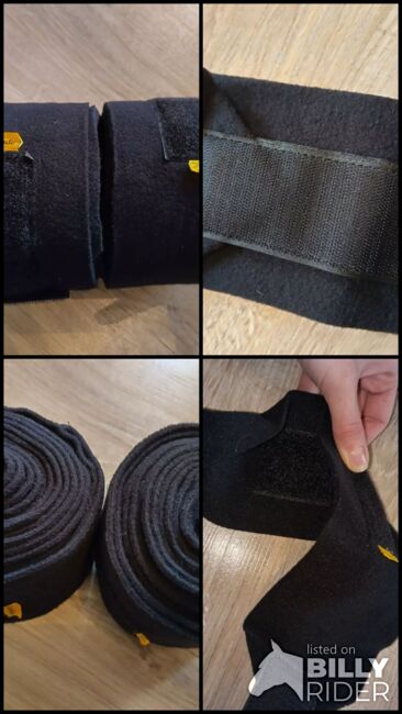 Fleece Bandagen, schwarz, beidseitiger Klettverschluss, Kavalkade, Privat, Bandaże i owijki, Beutelsbach , Image 5