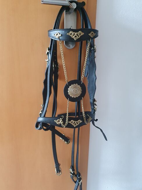 Barocktrense Full, schwarz-gold, Offizierszaum, neuwertiger Zustand, Kiki, Bridles & Headstalls, Burgwedel