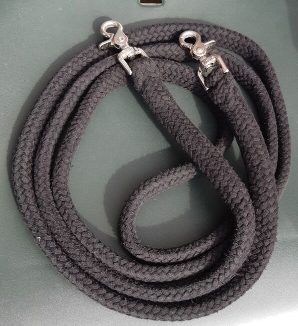 Baumwollzügel / Zügel aus Baumwolle, 300cm, geschlossen, schwarz, AJ, Sonstiges, Norderstedt