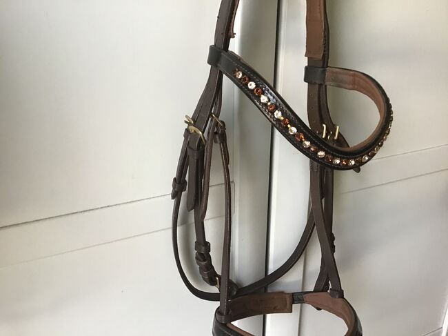 Wunderschöne Trense Braun/Messing Gr. COB/VB, Ariane, Nosebands, Bad Dürkheim , Image 5