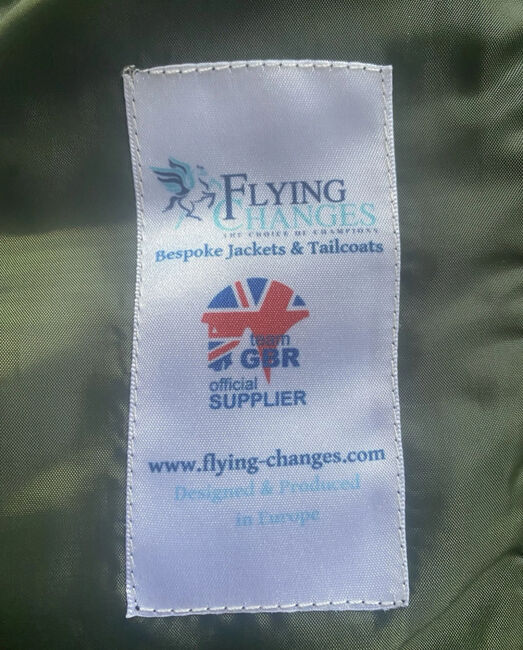 Beautiful green and Rose gold Bespoke Flying changes show jacket, Flying changes Short jacket, Rebecca  Taylor, Turnierbekleidung, Plymouth, Abbildung 11