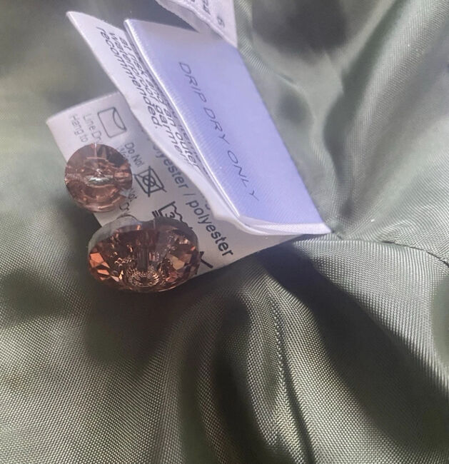 Beautiful green and Rose gold Bespoke Flying changes show jacket, Flying changes Short jacket, Rebecca  Taylor, Turnierbekleidung, Plymouth, Abbildung 10