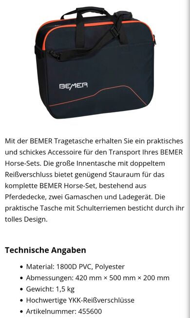 Bemer Tasche, BEMER  Transporttasche , Josi , Horse Blankets, Sheets & Coolers, Jena 