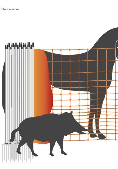 Weidezaun Pferdenetz „Euronetz“ – 3x50m (insgesamt 150m), 145cm hoch – mit extra Pfählen, Euronetz  Euronetz Pferdenetz, 25–50 m, bis 170 cm, Suchomski , Electric Fencing Equipment, Sellin, Image 5