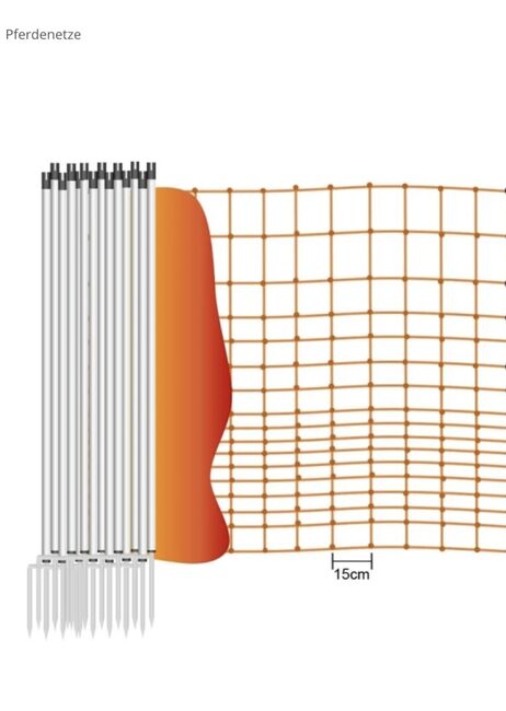 Weidezaun Pferdenetz „Euronetz“ – 3x50m (insgesamt 150m), 145cm hoch – mit extra Pfählen, Euronetz  Euronetz Pferdenetz, 25–50 m, bis 170 cm, Suchomski , Electric Fencing Equipment, Sellin, Image 6