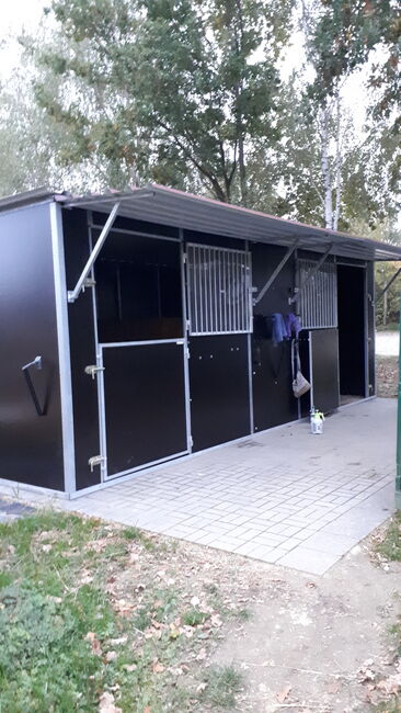 Weidehütte ausgebaut zur Doppelaußenbox, Hippo-Tech, Kerstin Pinkepank , Horse Shelters & Tents, Holle