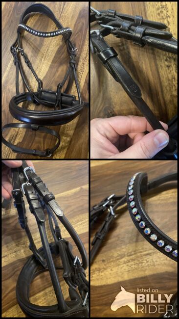 Biemann Ledertrense Cob mit Svarowski Steinen, Biemann, Svenja Haas, Bridles & Headstalls, Fernwald, Image 6