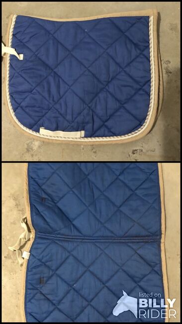 Blaue Dressurschabracke mit beigem Rand FULL, Louisa Neglein, Dressage Pads, Bad Homburg , Image 3