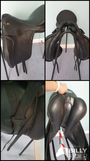 Black Kieffer Paris Exclusio 17.5" dressage saddle Medium Wide in very good condition. ONO, Kieffer Kieffer Paris Exclusion, Emma Joy Burrows, Siodła ujeżdżeniowe, Wantage, Image 8