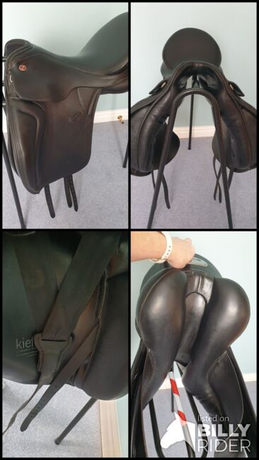 Black Kieffer Paris Exclusio 17.5" dressage saddle Medium Wide in very good condition. ONO, Kieffer Kieffer Paris Exclusion, Emma Joy Burrows, Dressage Saddle, Wantage, Image 8