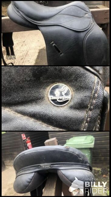 Black leather saddle, Teqnic, Chloe Greenslade, All Purpose Saddle, Lingfield , Image 4