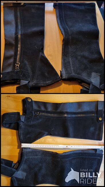 Schwarze Mini-Chaps / Reitletten mit Reissverschluss, kräftige Waden, Kirstin, Half Chaps, Gleichen, Image 3