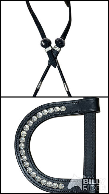 Schwarzer Einohrzaum mit Strass, Glam Bridle, Bridles & Headstalls, Gottshaus , Image 3