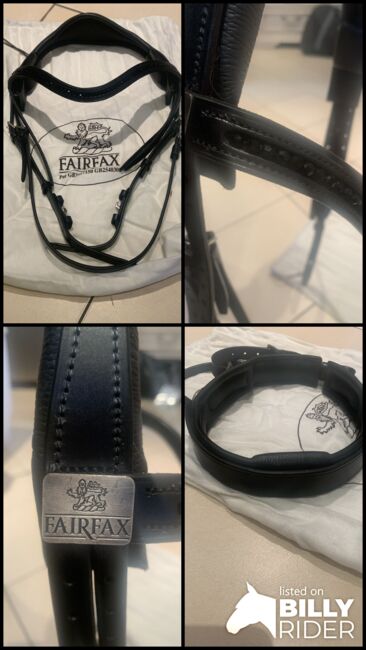 Black Snaffle Cavesson Bridle with Black Crystal Browband, Fairfax, Sara, Bridles & Headstalls, Great Missenden , Image 8