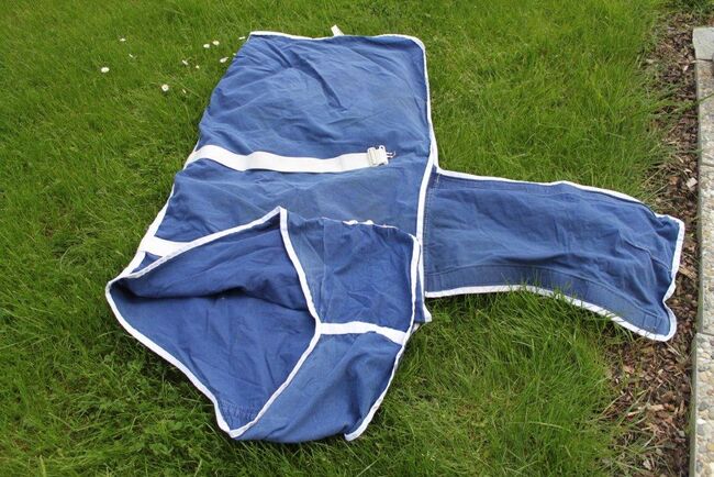 blaue Stoffdecke mit Bauchlatz  115 cm, Renate, Horse Blankets, Sheets & Coolers, Kammerberg, Image 2