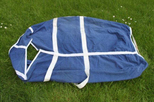 blaue Stoffdecke mit Bauchlatz  115 cm, Renate, Horse Blankets, Sheets & Coolers, Kammerberg, Image 5